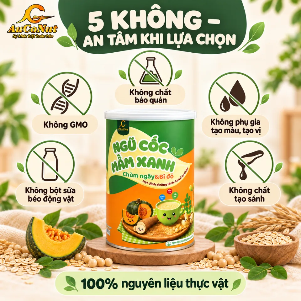 Bột Ngũ Cốc Mầm Xanh AuCoNut – ảnh 5