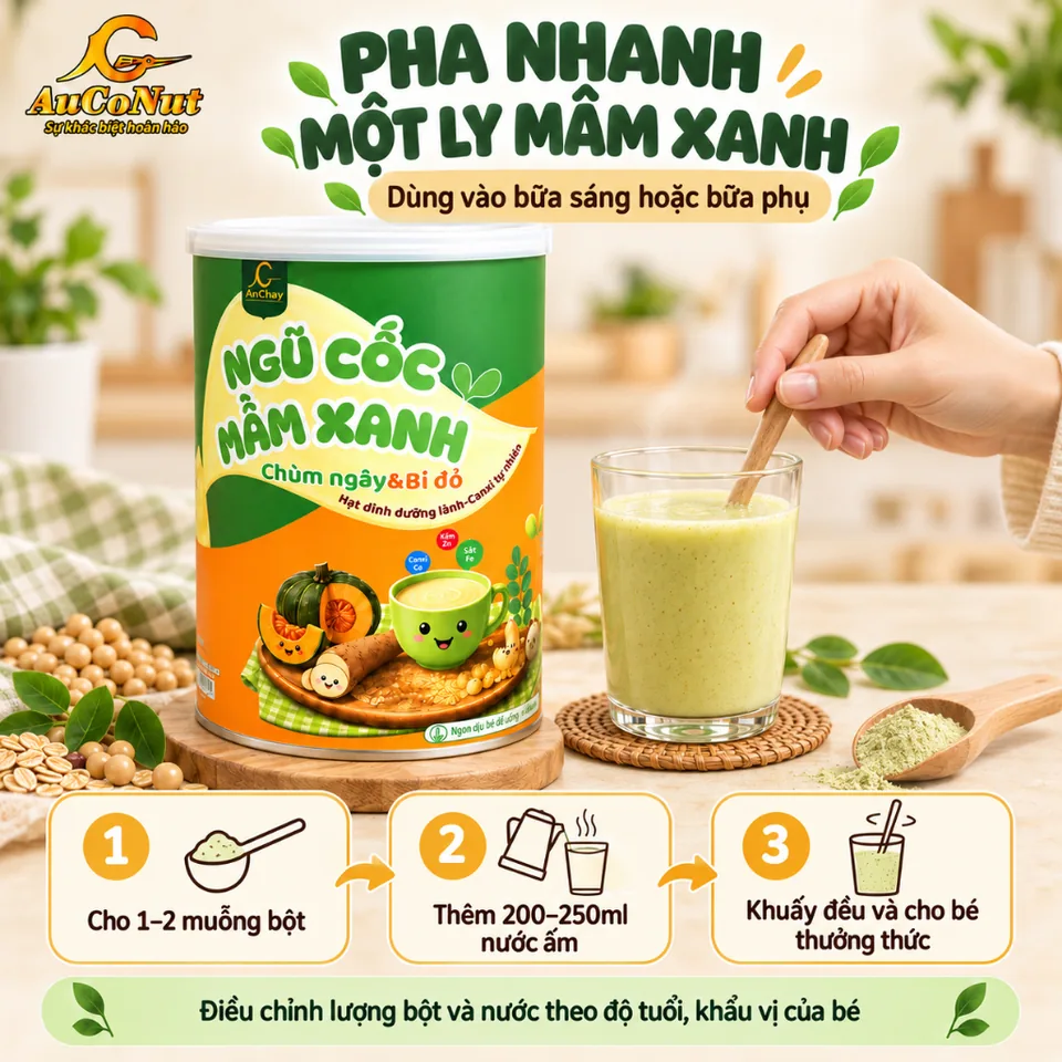 Bột Ngũ Cốc Mầm Xanh AuCoNut – ảnh 4