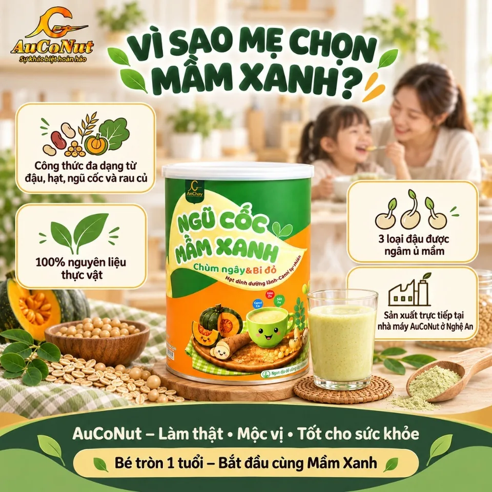 Bột Ngũ Cốc Mầm Xanh AuCoNut – ảnh 6