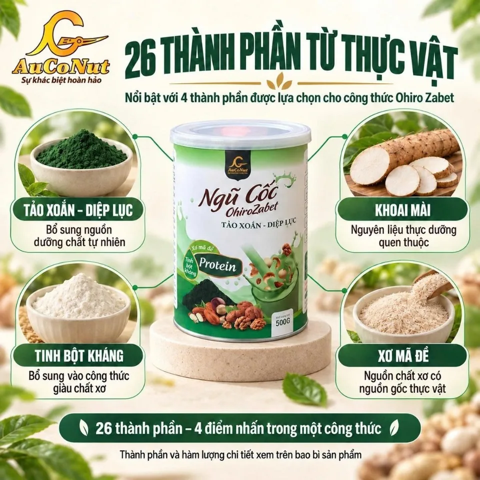 Ngũ cốc OHIRO ZABET Tảo xoắn Diệp lục – ảnh 2
