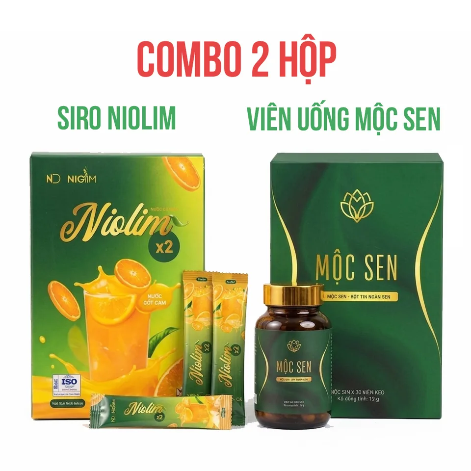 Combo Siro NioLim X2 + Viên detox Mộc Sen