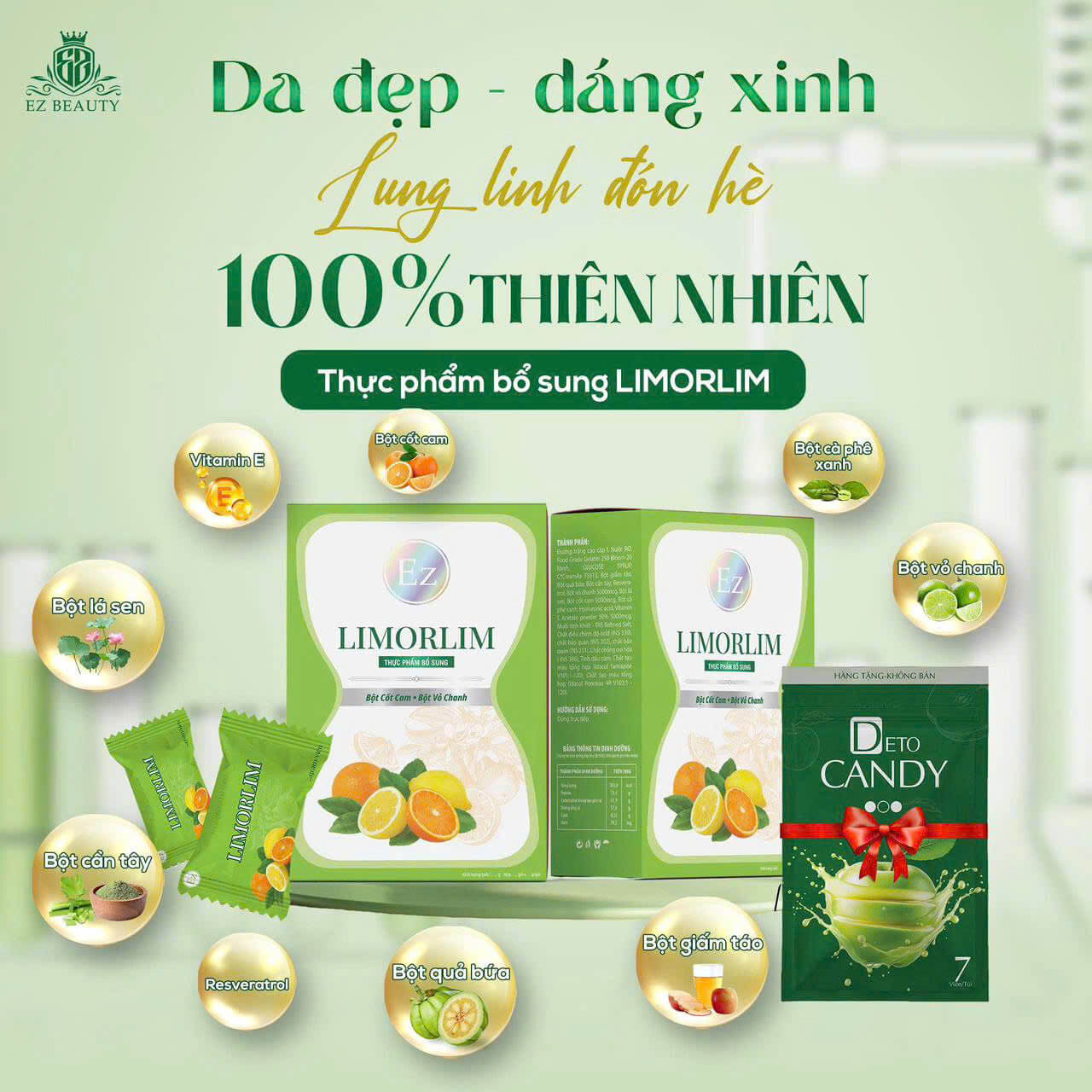 Thành phần chính của Kẹo chanh cam giảm cân Limorlim