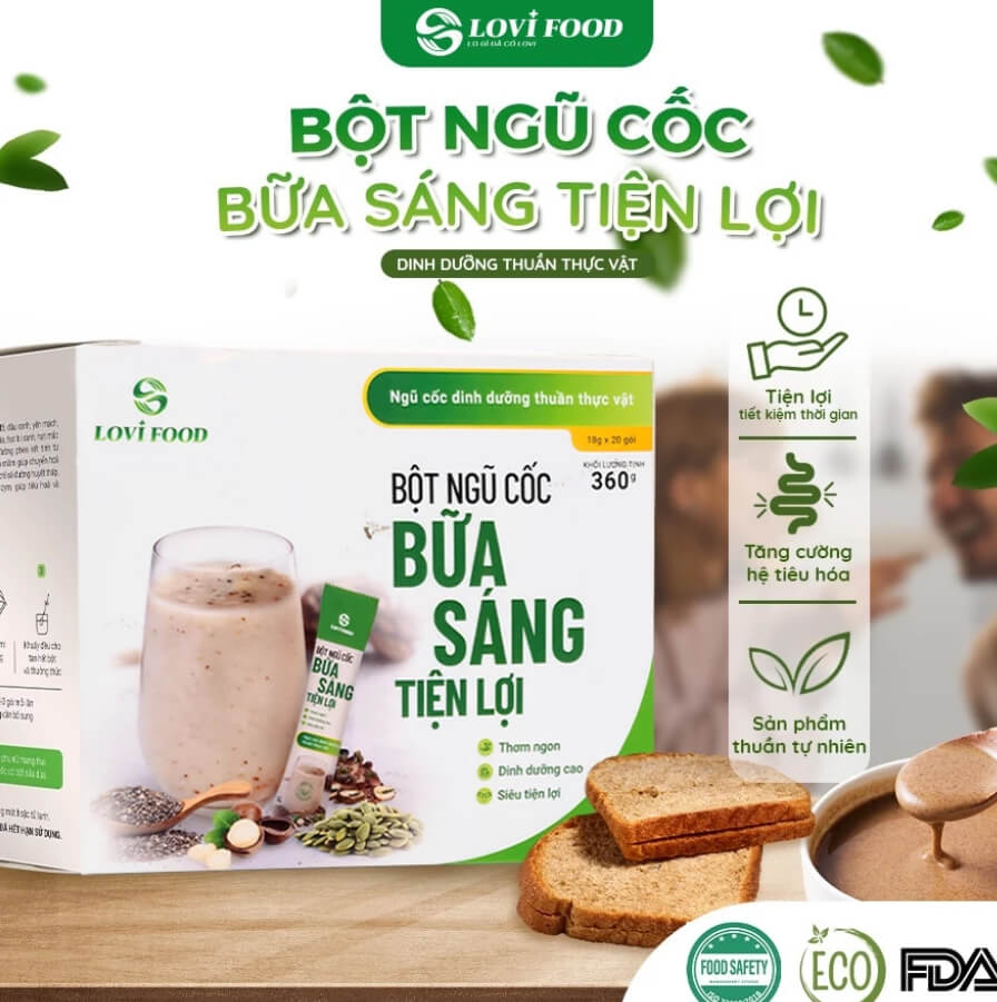 Đối tượng sử dụng Bột Ngũ Cốc Bữa Sáng Tiện Lợi Lovifood
