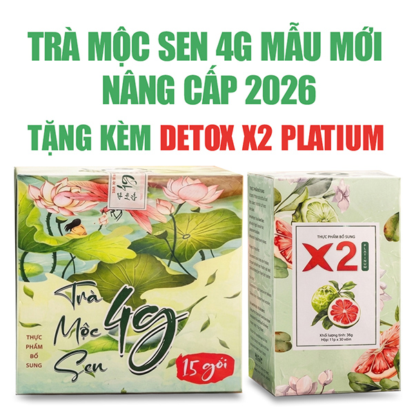 Trà Mộc Sen 4G - Giảm cân hiệu quả với bản nâng cấp 2026 tặng kèm Detox X2 Platium