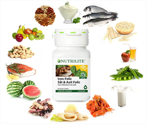 Thành phần chính của thực phẩm bổ sung Sắt và A-xít Folic Nutrilite